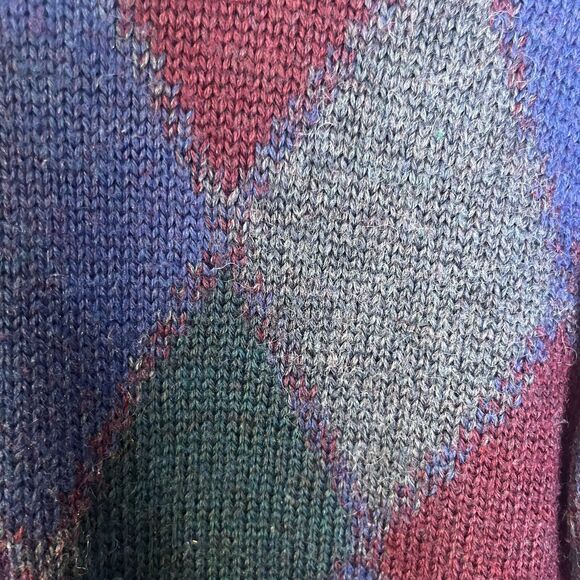 Boston Traders Vintage Multicolor Argyle Wool Blend Knit Sweater size xl - Picture 5 of 5